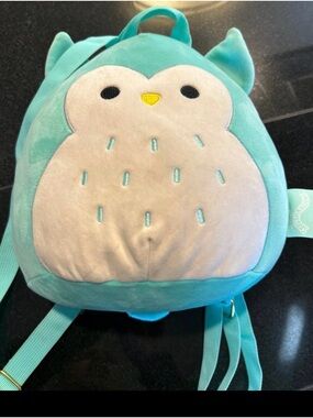 Squishmallows Bioworld Winston the Owl Teal Plush Junior/Kids Backpack Bag Purse